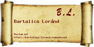 Bartalics Loránd névjegykártya