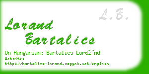 lorand bartalics business card